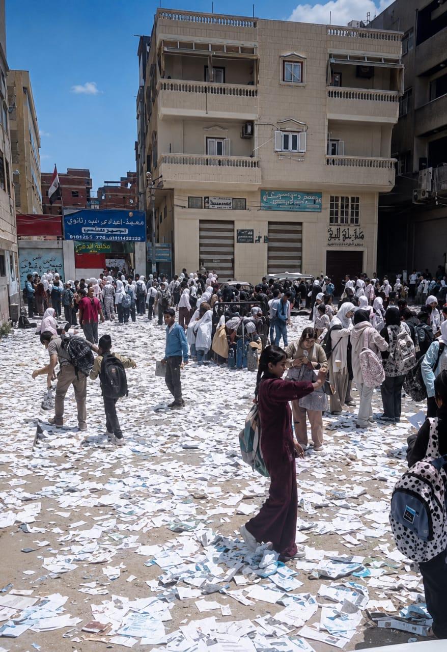 حقيقة الفيديو المنتشر لتمزيق طلاب لكتبهم الدراسية   ‏